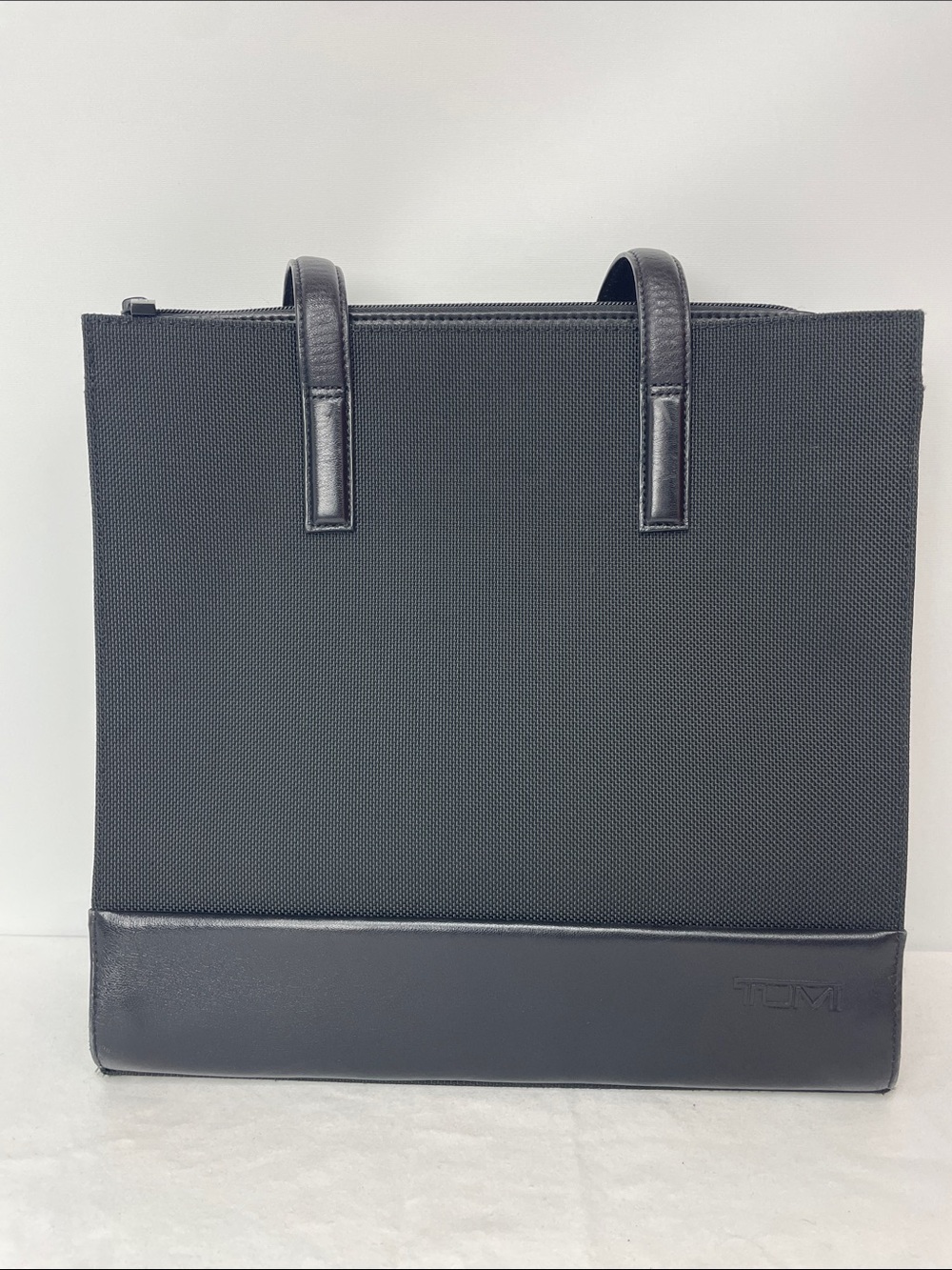 Tumi Black Nylon and Leather Business Tote